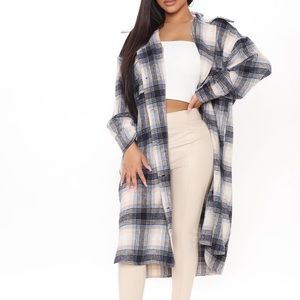 Fashion Nova flannel coat - new with tags size M